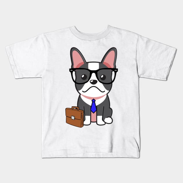 Funny french bulldog is on the way to work Kids T-Shirt by Pet Station